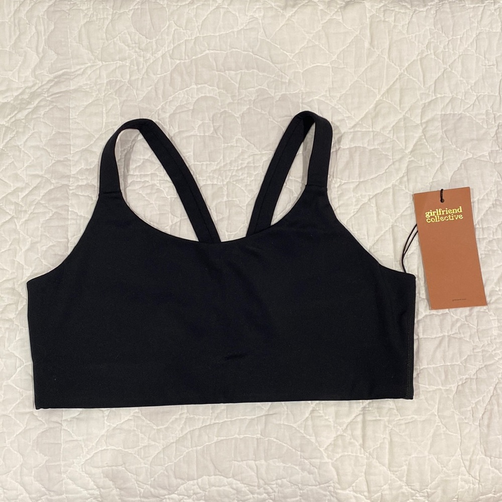 Girlfriend Collective Lou V-Back Bra Black Size M